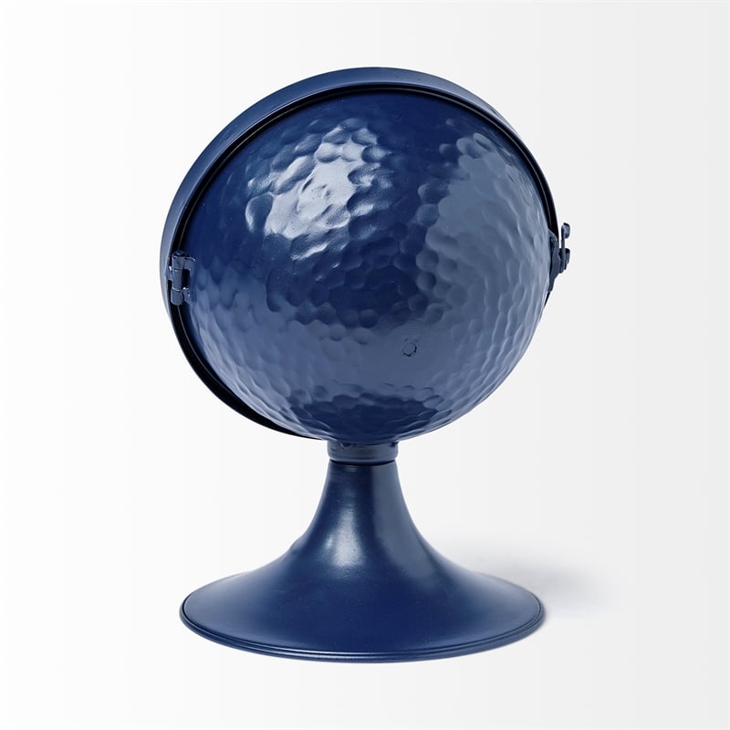 Weymouth Blue Metal Glass Dome Table Clock