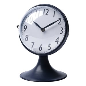 Weymouth Blue Metal Glass Dome Table Clock