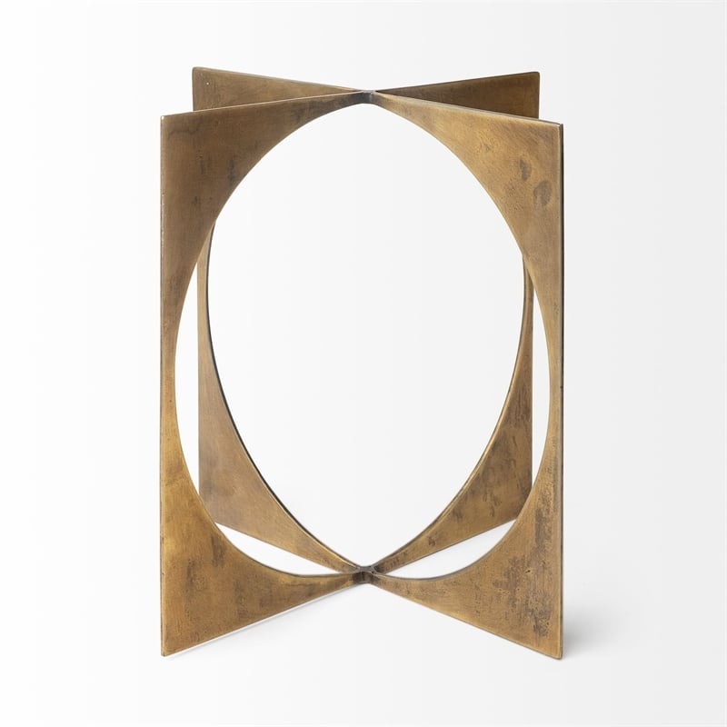 Lima II (Large) Gold Geometric Decorative Object