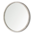 Gambit Round White Wash Wood Frame Wall Mirror
