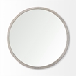 Gambit Round Gray Wash Wood Frame Wall Mirror