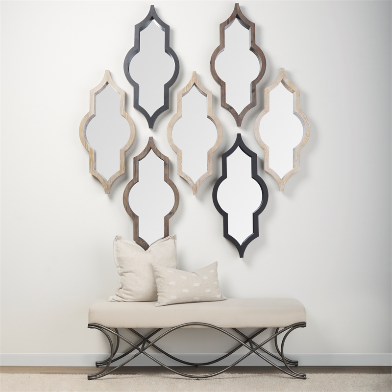Tamanar Light Brown Wood Frame Wall Mirror