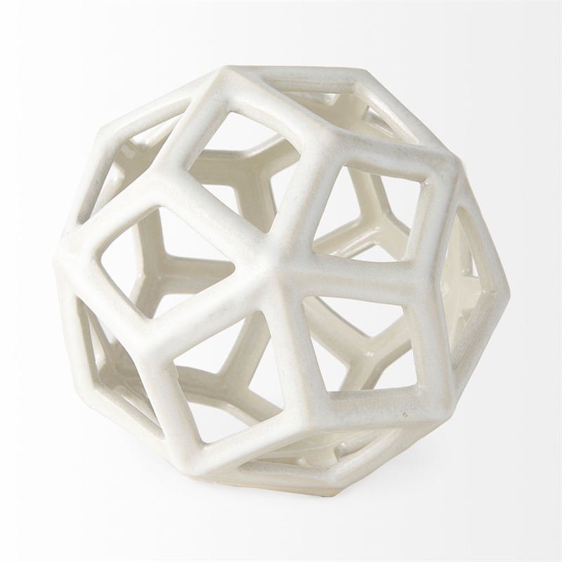Geom White Ceramic Geometric Object