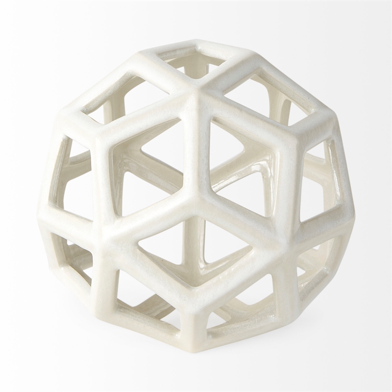 Geom White Ceramic Geometric Object