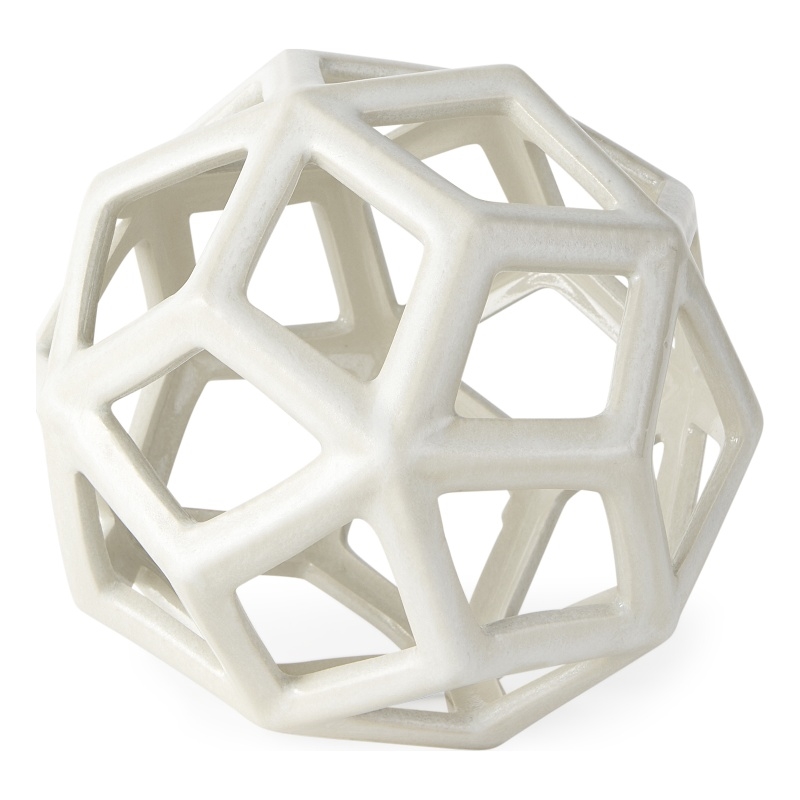 Geom White Ceramic Geometric Object
