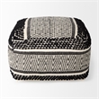 Garima Black/White Wool and Cotton Patterned Pouf