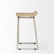 Givens Seat Height Brown Wood W/Silver Metal Frame Counterstool