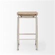 Givens Seat Height Brown Wood W/Silver Metal Frame Counterstool