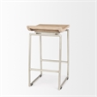 Givens Seat Height Brown Wood W/Silver Metal Frame Counterstool