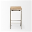 Givens Seat Height Brown Wood W/Silver Metal Frame Counterstool