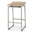 Givens Seat Height Brown Wood W/Silver Metal Frame Counterstool