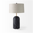 Quinn Navy Base W/Beige Fabric Shade Table Lamp