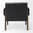 Ashton Black Faux Leather w/ Dark Brown Wood Accent Chair