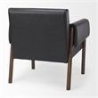 Ashton Black Faux Leather w/ Dark Brown Wood Accent Chair