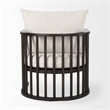 Kopari White Boucle Fabric W/Dark Brown Wood Accent Chair