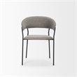 Carolyn Dining Chair w/ Gray Fabric & Matte Black Metal