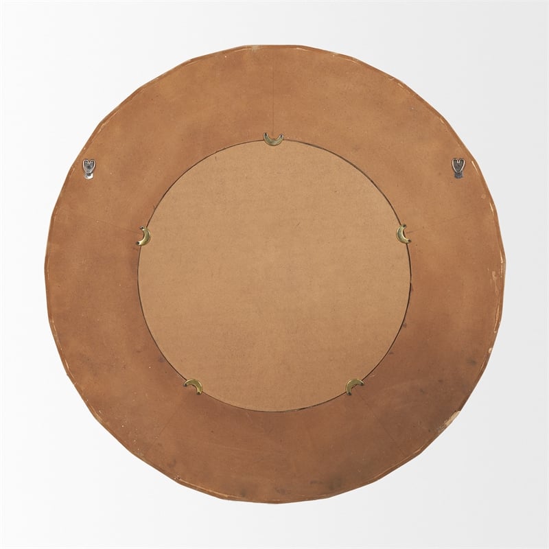 Ranela Light Brown Beaded Wooden Wall Mirror