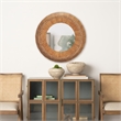 Ranela Light Brown Beaded Wooden Wall Mirror