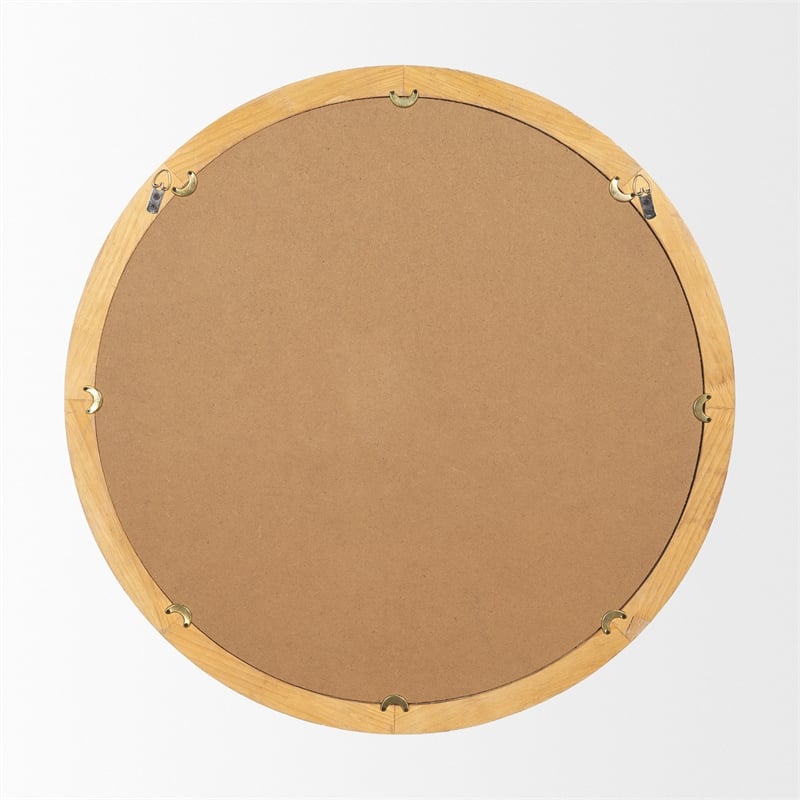 Roan Light Brown Wood Beaded Wall Mirror