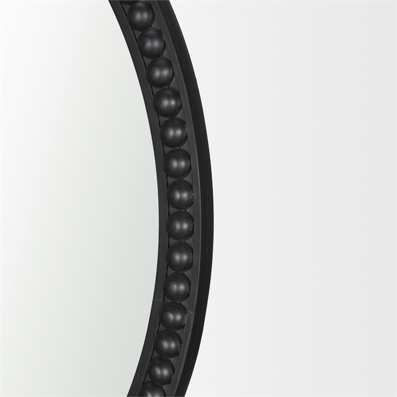 Roan Black Wood Beaded Wall Mirror