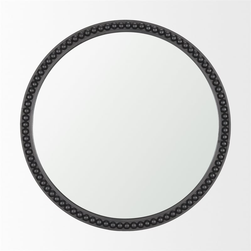 Roan Black Wood Beaded Wall Mirror