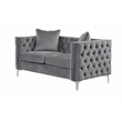 RN Furnishings Velvet fabric sofa Loveseat chair Living room furniture set-Gray