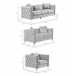 RN Furnishings Velvet fabric sofa Loveseat chair Living room furniture set-Gray