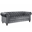 Rnfurnishings 2 Piece Living room furniture Velvet fabric Modern Sofa Set -Gray