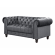 Rnfurnishings 2 Piece Living room furniture Velvet fabric Modern Sofa Set -Gray