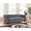 RN Furnishings Chesterfield Button Tufted Velvet fabric Livingroom Sofa-Gray