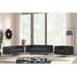 RN Furnishings 3- Piece Button Tufted Velvet Fabric Sofa Set -Black
