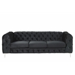 RN Furnishings 3- Piece Button Tufted Velvet Fabric Sofa Set -Black