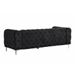 RN Furnishings 3- Piece Button Tufted Velvet Fabric Sofa Set -Black