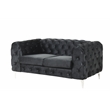 RN Furnishings 3- Piece Button Tufted Velvet Fabric Sofa Set -Black