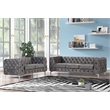 RN Furnishings sofa Loveseat Velvet Fabric living room furniture Set -Gray