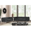 RN Furnishings 2- Piece Button Tufted Velvet Fabric Sofa Set -Black
