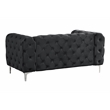 RN Furnishings 2- Piece Button Tufted Velvet Fabric Sofa Set -Black