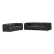 RN Furnishings 2- Piece Button Tufted Velvet Fabric Sofa Set -Black