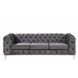RN Furnishings sofa and two chairs Velvet Fabric Living room furniture set-Gray