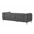 RN Furnishings sofa and two chairs Velvet Fabric Living room furniture set-Gray