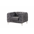 RN Furnishings sofa and two chairs Velvet Fabric Living room furniture set-Gray