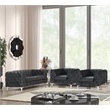 RN Furnishings 3-Piece couches Velvet Fabric Living room furniture Set -Black