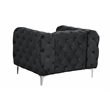 RN Furnishings 3-Piece couches Velvet Fabric Living room furniture Set -Black