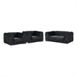 RN Furnishings 3-Piece couches Velvet Fabric Living room furniture Set -Black
