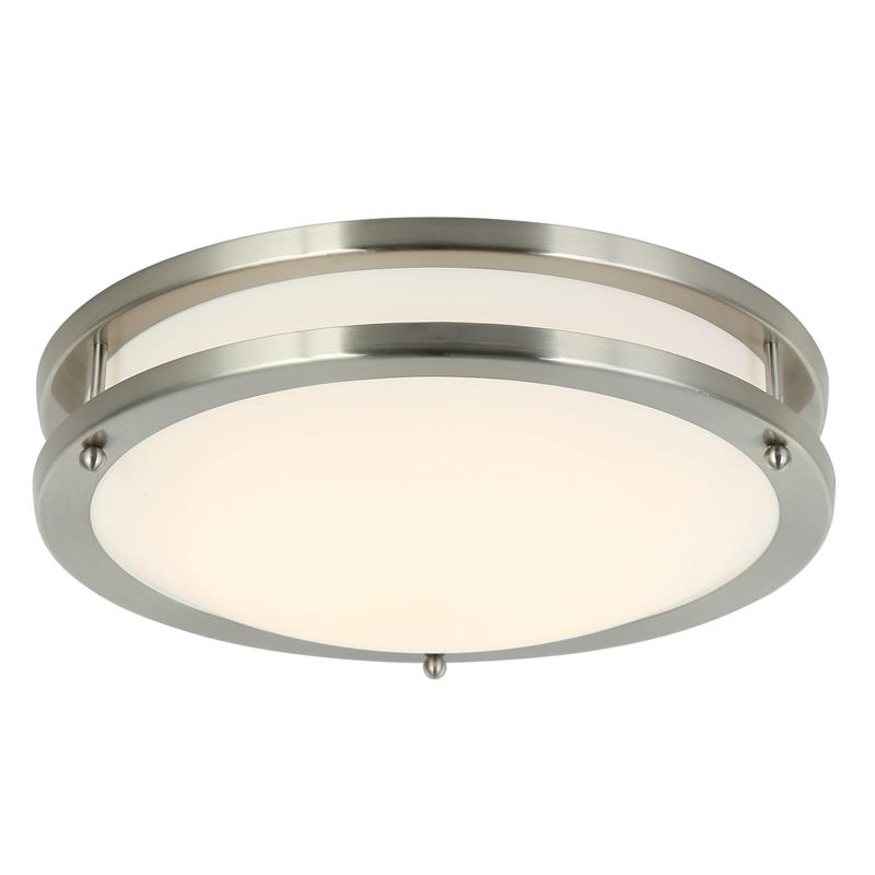 12 in. 1-Light Satin Nickel Finish Smart LED Ceiling Light Flush Mount
