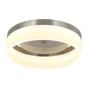 12 in. 1-Light Satin Nickel Finish Smart LED Ceiling Light Flush Mount
