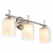 3-Light Vanity Light with Dual Clear and Frosted Shades