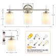 3-Light Vanity Light with Dual Clear and Frosted Shades