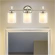 3-Light Vanity Light with Dual Clear and Frosted Shades