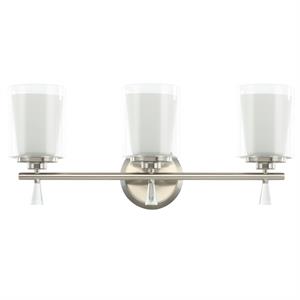 3-Light Vanity Light with Dual Clear and Frosted Shades